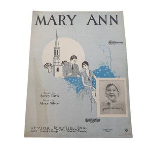 Vintage Sheet Music Mary Ann 1927 Voice Piano Banjo Ukulele